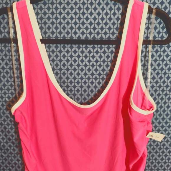 Derek Heart - Junior plus hot pink and white tie up tank top. New. Size - 2XL - Picture 2 of 6